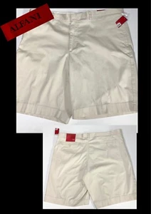 ALFANI Messenger NEW Mens 44 SLIM FIT Light KHAKI Tan Flat Front Shorts 300114 - Picture 1 of 3