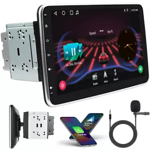 2DIN Android 13 Car Stereo 10.1" Rotatable Screen HeadUnit GPS Sat Radio CarPlay - Picture 1 of 17