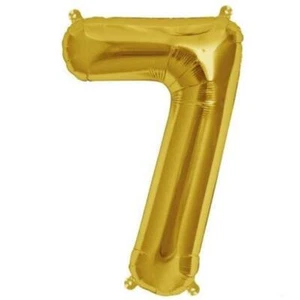16" GOLD Number 7 Mylar Foil Balloon Backdrop Party Events Decorations Supplies - Picture 1 of 4