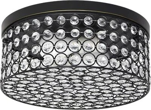 Elegant Designs FM1003-RBZ Elipse Crystal 12 Inch Modern Metal 2 Light Round - Picture 1 of 3