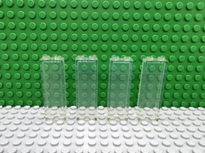 Lego 4 Trans Clear 1x2x5 wall brick block castle NEW - Picture 1 of 1
