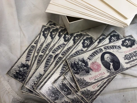 Vintage Dollar Bill Cards With Envelope Cover