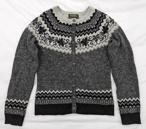 Eddie Bauer Damen Größe Small Fair Isle Knopfleiste Cardigan Lammwolle - Bild 1 von 5