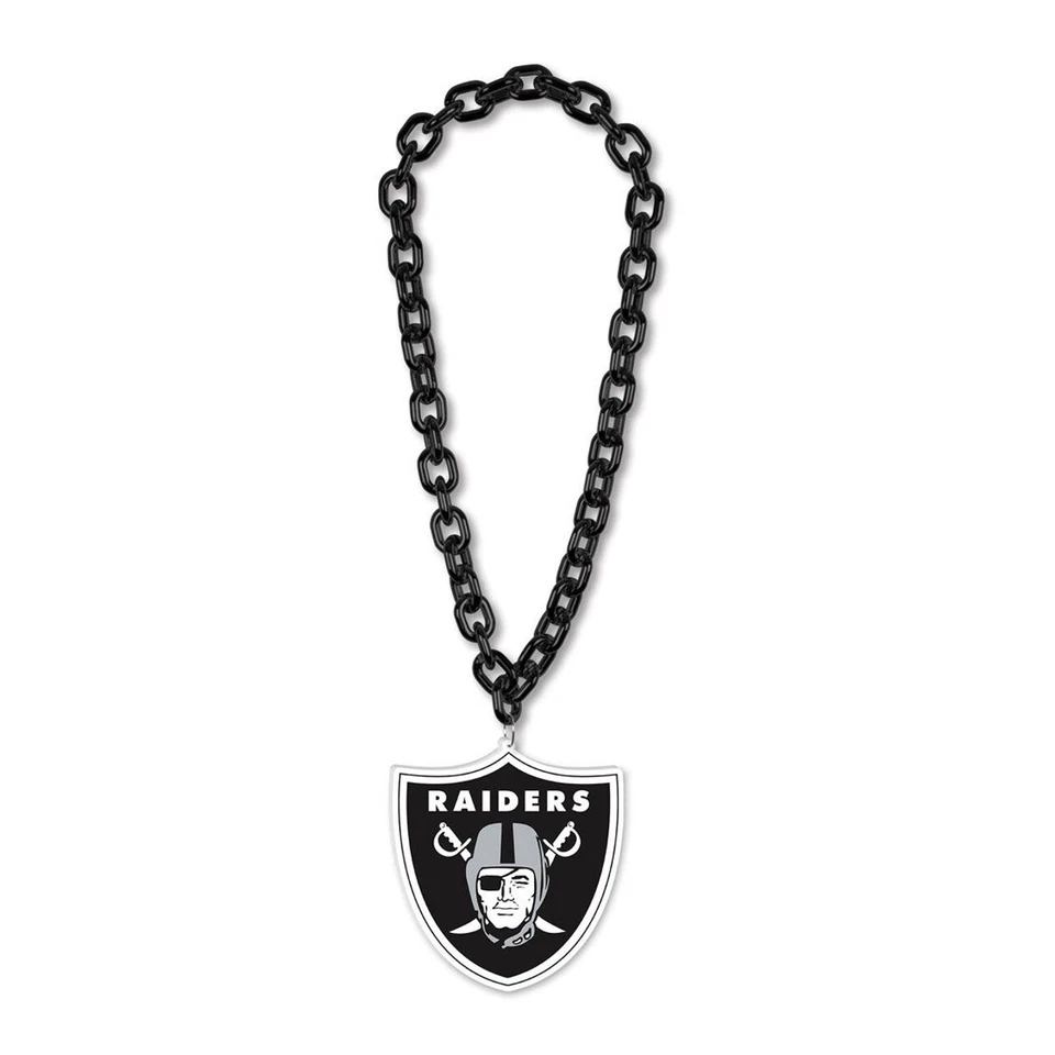 Cadena de abanico de espuma Las Vegas Raiders - NEGRO - Collar de equipo logotipo grande ¡NUEVO! Foto 1 de 1