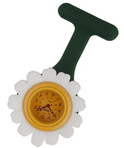 Daisy Blumenmuster Funky Silikon Krankenschwester Arzt Sanitäter Tunika Brosche FOB Uhr - Bild 1 von 1
