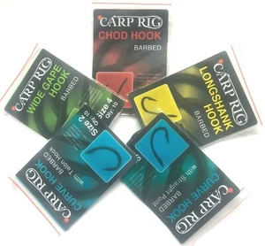 ASSORTED HIGH CARBON Teflon Coated CARP HOOKS  CHOD CURVE WIDE GAPE LONG SHANK - Picture 1 of 2