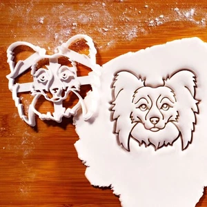 Papillon Face Cookie Cutter - Continental Toy Spaniel butterfly dog treats puppy - Picture 1 of 5