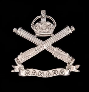 Machine Gun Canadian Officers Cap Badge Hallmarked Silver - Picture 1 of 1