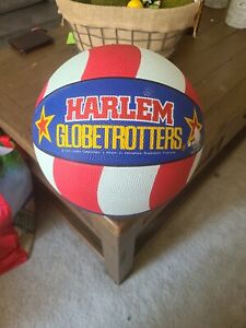 Basketball Vintage 1990 Harlem Globetrotters Ball Red White Blue Stars  9"