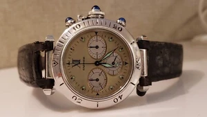 Cartier Pasha Chronograph Quartz 38mm Mens Steel Watch - Picture 1 of 10