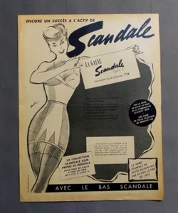 PUB PUBLICITE ANCIENNE ADVERT CLIPPING 200917/ GAINE EN TULLE ELASTIQUE SCANDALE - Picture 1 of 1