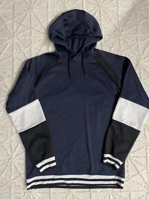 Id Ideology Mens Pullover Hooded Sweatshirt M Blue Black White Colorblock - Image 1 of 4