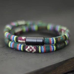 Pulsera Bohemia Étnica Colorida Cuerda Trenzada para Hombre/Mujer Cierre Magnético - Imagen 1 de 5