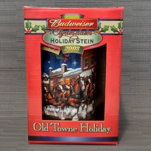 2003 Budweiser Holiday Stein OLD TOWNE HOLIDAY Ceramarte Brazil CS560 NOS - Picture 1 of 11