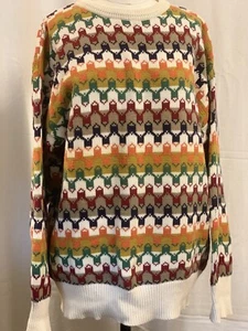 Vtg Boston Traders Mens Pullover Stripe Multi Color Cotton Sweater Sz Large EUC - Picture 1 of 3