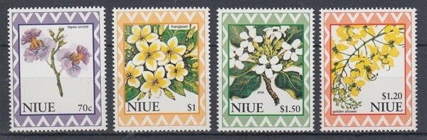 NIUE 1996 FLOWERS SET (4) MNH (ID:225/D64649) - Image 1 of 1