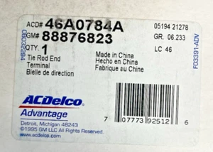 46A0784A Outer Steering Tie Rod End with Fitting Pin and Nut GM 88876823 OEM - Picture 1 of 5