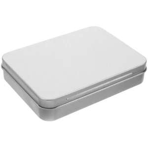 Home Organizer Small Tin Empty Metal Tin Box with Lid Tin Can Storage Container - Picture 1 of 12