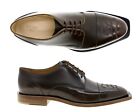Fendi Oxford Lace-Up Shoes Karligraphy Brown Leather Size 11 US New
