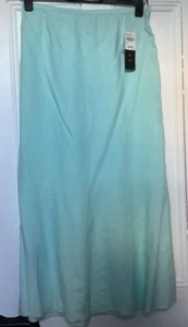 BNWT Linea Aqua 100% Linen Godet Long Skirt 1/2 Elasticated Waist Size 16 - Picture 1 of 2