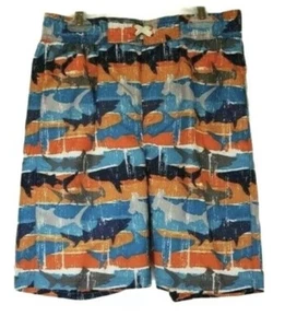 OT Revolution Boys Swim Trunks Shark Print Swim Trunks Size 16/18 - Picture 1 of 1