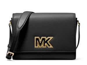 Neu mit Etikett Michael Kors Mimi mittlere Leder-Kuriertasche schwarz - Bild 1 von 4