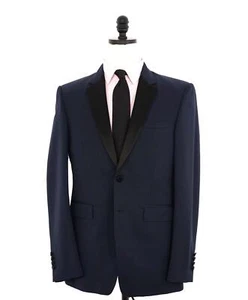 $2,895 BURBERRY LONDON - *SIDE TABS* Made In Italy Wool NAVY Tuxedo Suit - 38R - Picture 1 of 14