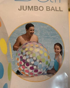 Set of 2 Intex Jumbo Inflatable 42" Giant Beach Balls.  Polka Dot.  NEW - Picture 1 of 5
