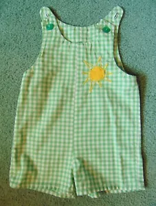 DE COLECCIÓN ~ NIÑO PEQUEÑO ~ TRAJE DE JUEGO A CUADROS VERDES ~ TALLA 2-3 AÑOS ~ DÉCADA DE 1950 - Imagen 1 de 6