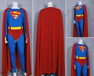 Tuta Superman Supereroe Christopher Reeve Rosso Capo Cosplay Costume Halloween - Foto 1 di 2