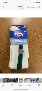 Vintage mlb baseball socks 2n1 by TCK size small men’s new green and white 3-6 - Picture 1 of 3