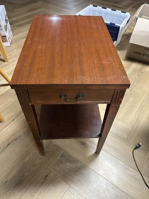 Mid Century Side Table by Mersman, 2 Tier Single Drawer - Image 1 of 4