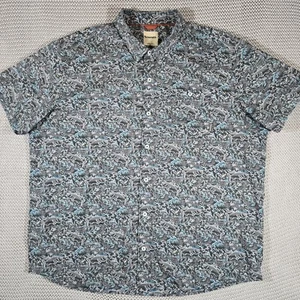Simms Tailout Button Up Shirt Men Sz XXL in Fish Grass AOP Short Sleeve Outdoor - Picture 1 of 11