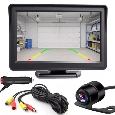 Car Rear View Backup Camera Reverse HD Parking Night Vision and 4.3" Monitor - Image 1 of 4