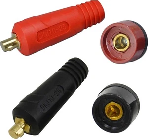Conector de panel de cable de soldadura RIVERWELD TIG DKJ10-25 DKZ10-25, negro y rojo  - Imagen 1 de 7