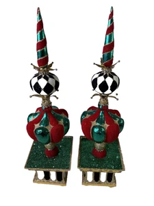 Mark Roberts Collection Christmas Glitter Topiaries 25’’ Pair - Picture 1 of 8
