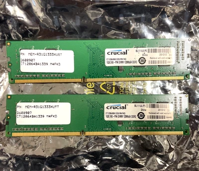 Crucial 1GB CT12864AC667.8fe PC2-5300 DDR2-667 Laptop Memory 2 units - Image 1 of 4