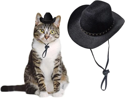 Disfraz de Vaquero Mascota Cosplay Gorra Ajustable Cachorro Vacaciones Disfraz Mini Gato Divertido Foto 1 de 4