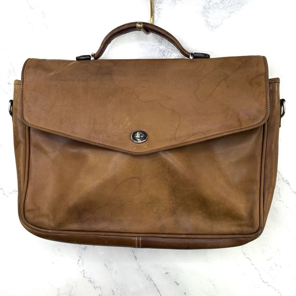 Bolso Maletín Mensajero Coach Vintage Cuero Marrón Lexington Años 90 Retro Bolso de Trabajo Foto 1 de 4