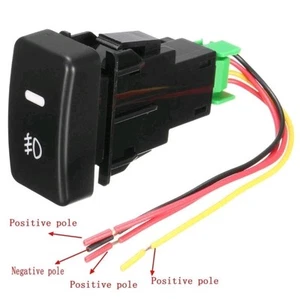 Black 5 Pin Car Push Button Fog Light Switch Control For Honda Civic Accord CRV - Picture 1 of 4