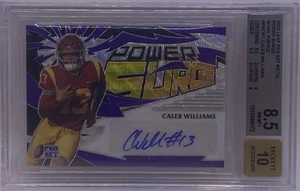 2022 Leaf Caleb Williams Power Surge Autograph Auto Purple Wave #/25 BGS 8.5 10 - Picture 1 of 3