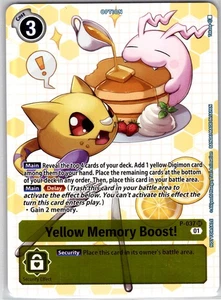 Yellow Memory Boost! - P-037 (Next Adventure Box Promotion Pack) Super Rare Digi - Picture 1 of 1