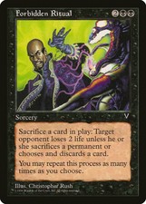 Forbidden Ritual Visions HEAVILY PLD Black Rare MAGIC GATHERING CARD ABUGames