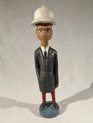 Estatuilla de colono colonial de madera tallada africana de colección África occidental Ghana Baule Foto 1 de 4