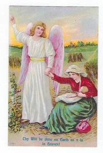 Early 1900's Religious Postcard Christian Lords Prayer "Thy Will Be Done" - Picture 1 of 2