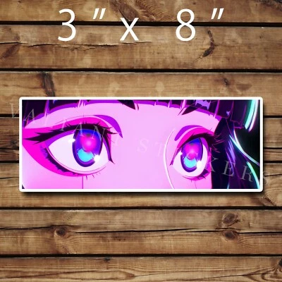 Anime Heart Eyes Cyberpunk WAIFU JDM Vinilo Adhesivo Parachoques Calcomanía Coche Foto 1 de 2