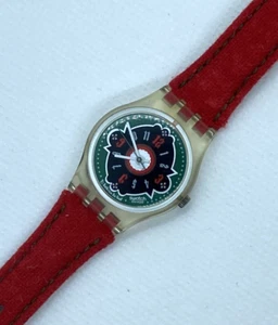 Swatch - Chesa Veglia Lk144 Watch Swiss Quartz AG 1992 Red Band - Picture 1 of 4