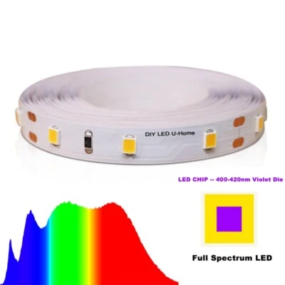 High CRI 97-99 3M White 5500K LED Flexible Strip 12V 216 LEDs Full Spectrum - Image 1 of 4