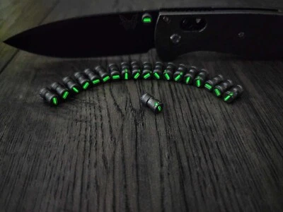 Benchmade -Green Glow - Titanium Thumb Stud Satin finish-EDC Flytanium gear