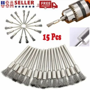 15X Stainless Steel Wire Brush Dremel Tool Rotary Die Grinder Removal Wheel USA - Picture 1 of 10